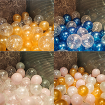 Net Red birthday arrangement childrens party starry transparent print round balloon kindergarten opening decorations