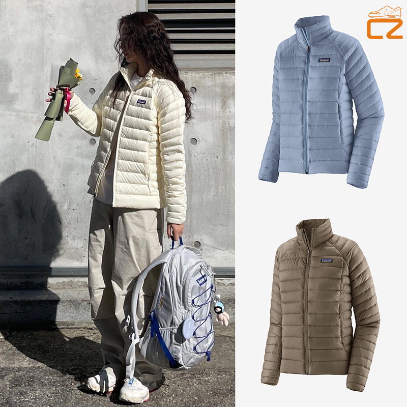 Patagonia down Sweater Women's Stand Collar Ribbed down Jacket 800 Fill Power