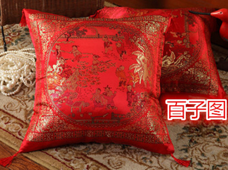 Big red hi từ phước lành đám cưới phong cách Trung Quốc lễ hội sofa gối đệm với lõi satin gối xe ôm gối bộ chăn gối ngủ văn phòng giá rẻ