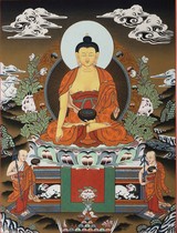 Become acquainted with the Buddhas portrait Sakyamuni Buddhas portrait hanging painting Thangka photo paper and plastic seal