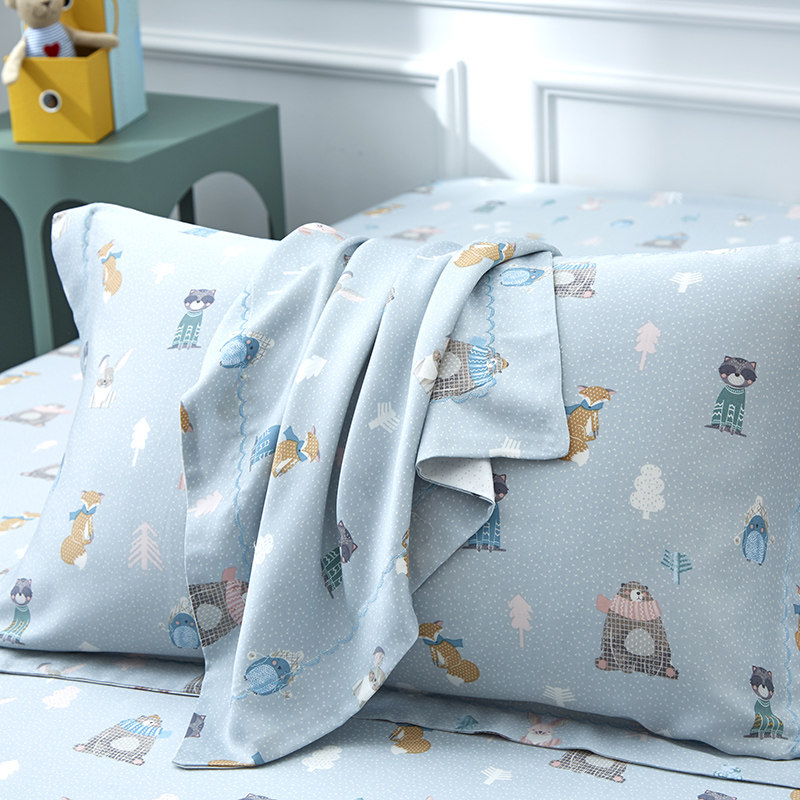 Yoga Li Bifacial Sky Silk 60 Pillowcases Pair of Summer Cool Ice Ram Headgear Cartoon 48 * 74 Single