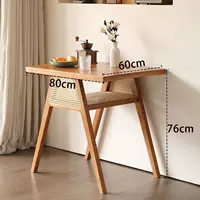 Одиночный стол, цвет вишневого дерева, массив дуба * дизайн из ротанга