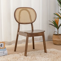 Круглый стул-пуф орехового цвета с деревянным сиденьем