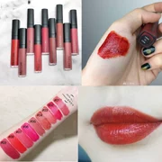 MeetDay lip glaze water mist mờ nhung lipstick lip color dưỡng ẩm cho môi lỏng đậu đen đỏ trà cam - Son bóng / Liquid Rouge