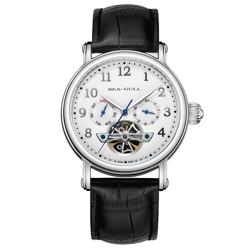 Seagull Watch Men's Watch Automatic Mechanical Watch Multifunctional Skeleton Flywheel Watch Waterproof Trendy Men's Watch 6123 Seagull Watch Men's Watch Automatic Mechanical Watch Multifunctional Skeleton Flywheel Watch Waterproof Trendy Men's Watch 6123