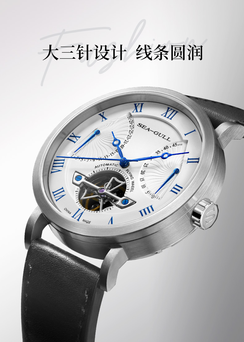 海鸥 Seagull 2018理念 自动机械表 新飞轮多功能运动手表 图4