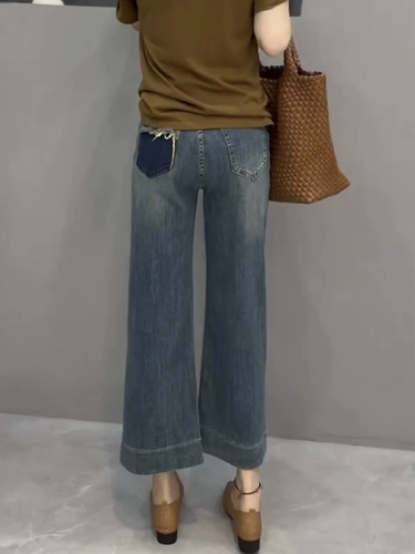 Осенние джинсы, тонкие приталенные штаны, большой размер, свободный крой, высокая талия