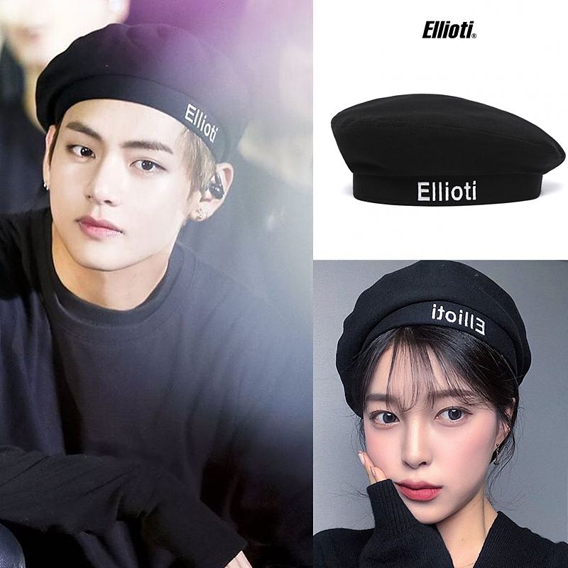 22 autumn ELLIOTI bulletproof Kim Taehyung same letter embroidered super fire beret adjustable unisex