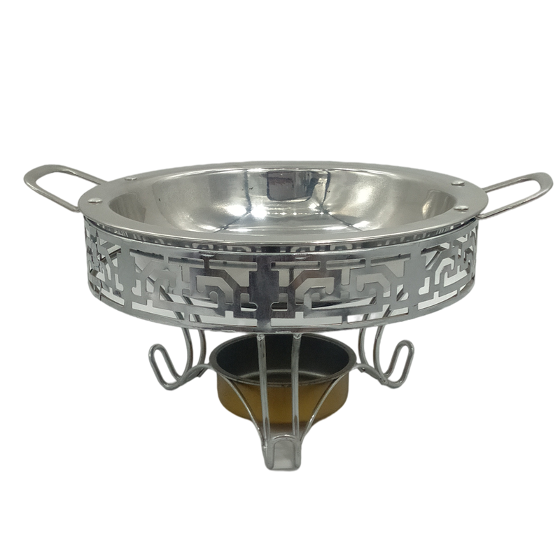 Thickened Stainless Steel Pan Paparazzi Dry Bottom Pan Vegetable Solid fire Alcohol stove Double ear Duck Head Hot Pot Home Hotel