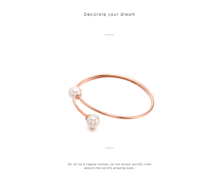 V-Owl đơn giản trang trí ngọc trai gió lạnh phiên bản Hàn Quốc của vòng đeo tay mở vòng tay cá tính khí chất vàng hồng trang sức thạch anh tóc đỏ