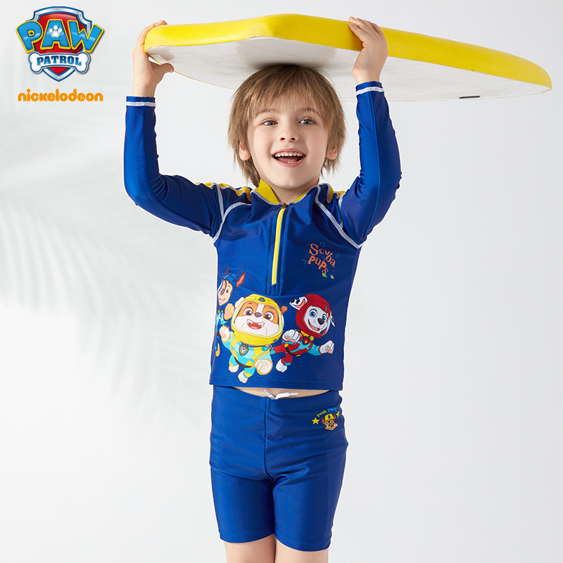 Barking team children's swimsuit Men's sports sunscreen one-piece middle and large children's swimsuit girls cute cartoon children's swimsuit