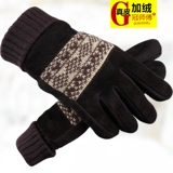 Флисовые мужские зимние удерживающие тепло демисезонные ветрозащитные перчатки, из натуральной кожи