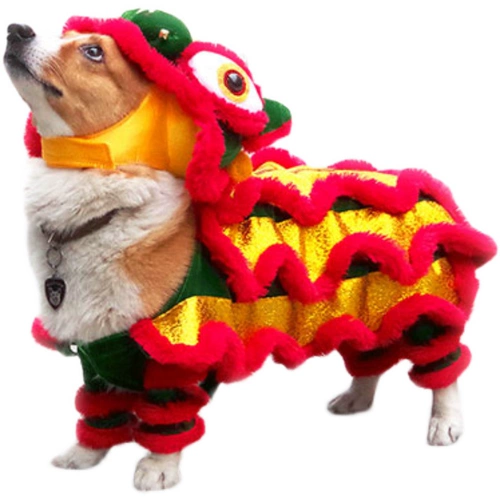 Pet Cat, собака Dog Dance Dance Lion Duplicate Lion Одежда. Сетка красные, как цветы, тот же средний согнутый собачья колокол Lion Service