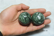 Factory price direct sale natural jade handball Jade health ball fitness ball Lushan green handball flower green 40mm