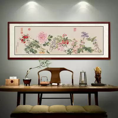 Famous paintings with spring cross stitch 2021 New Chinese painting flowers rich living room bedroom study handmade thread embroidery