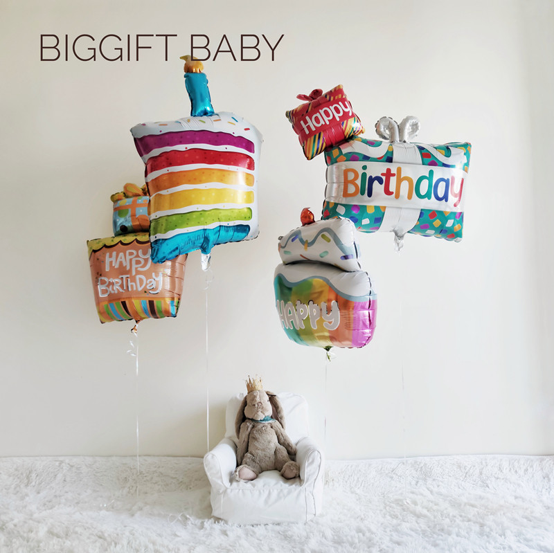 BIGGIFT ~ Big Cake Molding Baby's birthday party arranged aluminum film balloon decoration photo