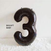 BIGGIFT Big Orange ~ ins Black large 40 inch digital aluminum film balloon birthday decoration