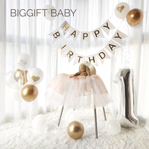 Autumn fairy tale ins Korean baby birthday arrangement warm color Princess tutu skirt gauze decoration