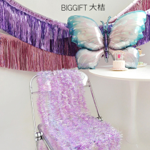 Laser colorful strips for childrens birthday party atmosphere photo props holiday dress-up supplies colorful latte art decoration