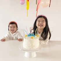 BIGGIFT ~ South Korea Inwind baby Childrens birthday headwear Adult Letters Hair Stirrup photo props online red