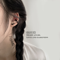 Dark functional wind villain earrings Titanium steel does not fade hook earrings trend sports punk earrings ear clips for men and women