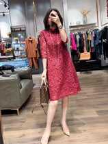 Plus size womens spring and summer new national style cheongsam dress covers the belly and looks slimming small fragrant style fat mm retro lace skirt