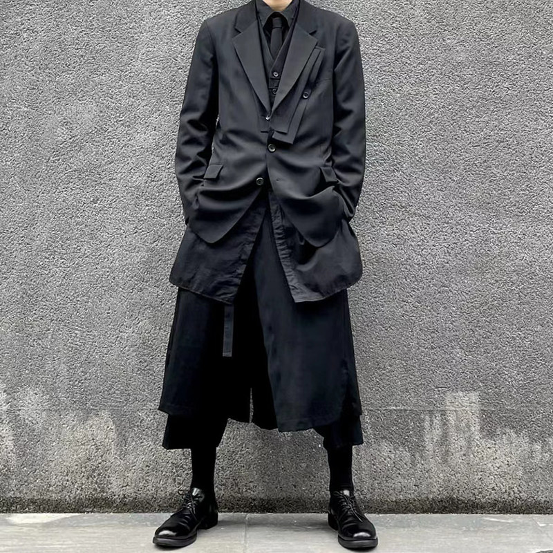 evanxx original yohji yamamoto dark style black badge tassel