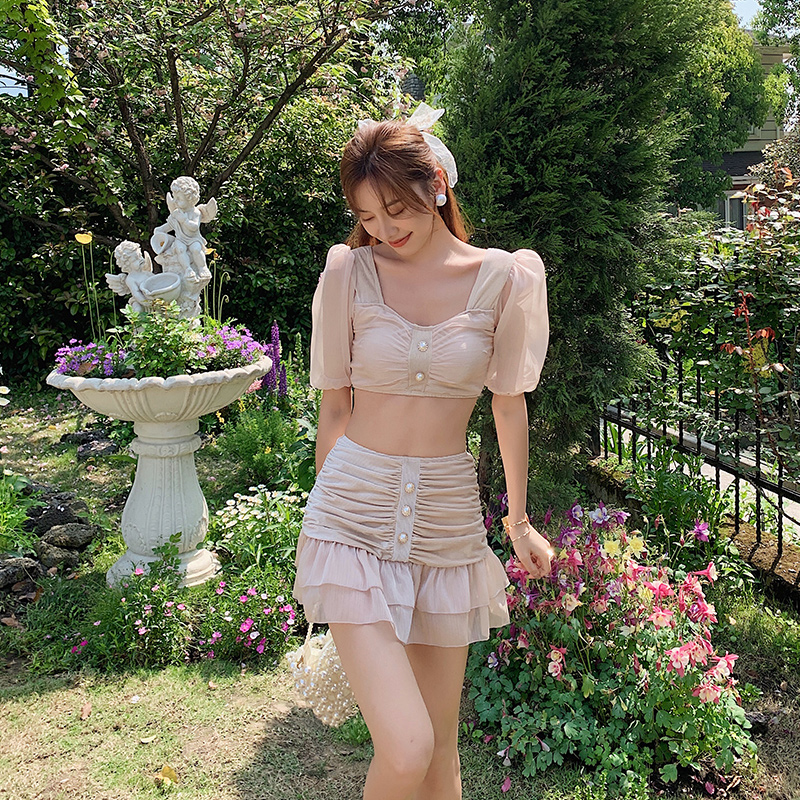 Mimoi Closet new day series fashion Two style display slim cover high waist spa retro swimsuit swimwear