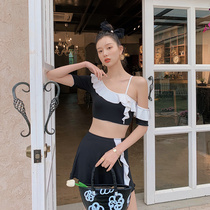2021 New Japanese cute ins style retro one-piece swimsuit fairy skirt split hot spring swimsuit female summer