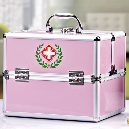 Portable aluminum alloy double switch family with emergency medicine box factory hospital microcosmetic healthcare medicine containing box