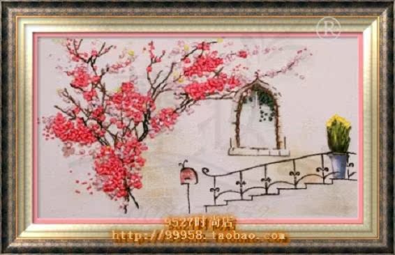 70 * 47 chính hãng cross-stitch thêu Ribbon Hope trang điểm bức tranh màu sắc phòng khách ăn bộ 2206 tâm trạng màu hồng - Bộ dụng cụ thêu khung tranh thêu chữ thập