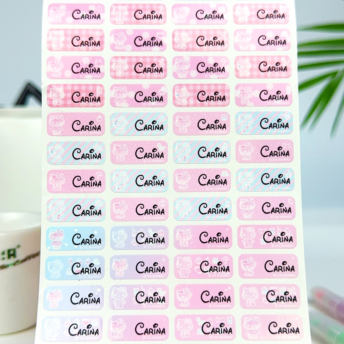 Hello Kitty, waterproof cartoon name sticker