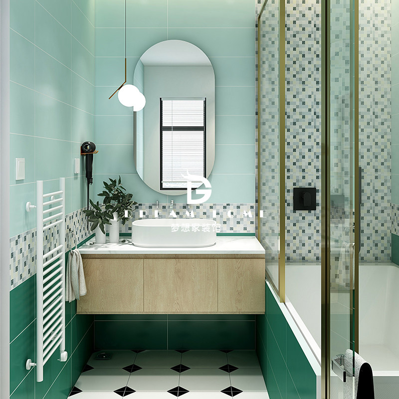 Macaron tiles 200x600 minimalist modern kitchen Makeup Room Pink Tile Bathroom Balcony Background Wall Brick