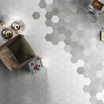 Hexagon brick Nordic jazz white marble modern simple kitchen toilet toilet wall tile non-slip floor tiles