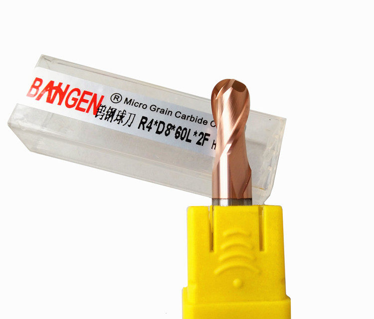 Bangen58 degree CNC tungsten steel coating lengthened ball head milling cutter external R knife R0 5-R6 outer R round head milling cutter