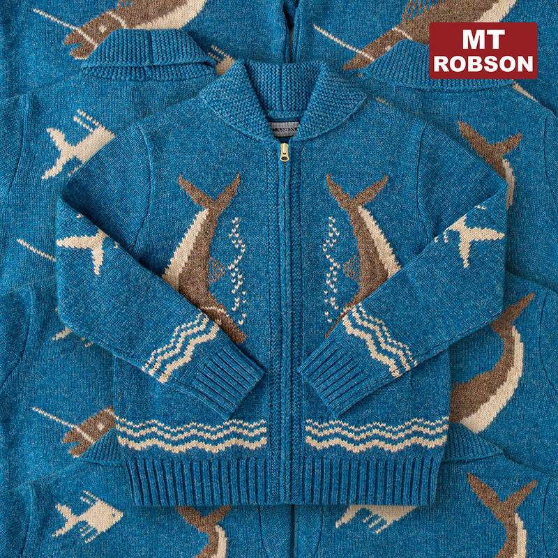 【100% Wool】Mtrobson Green Fruit Collar Heavy Wool Cardigan Jacket Sweater American Retro Sea Fish