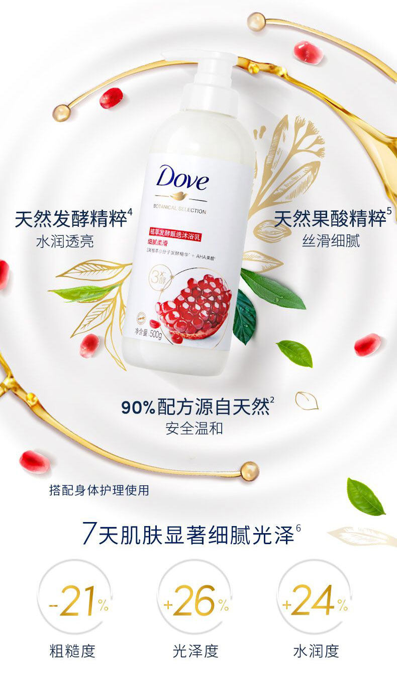 多芬 植萃精油沐浴露 500g*2瓶 图3