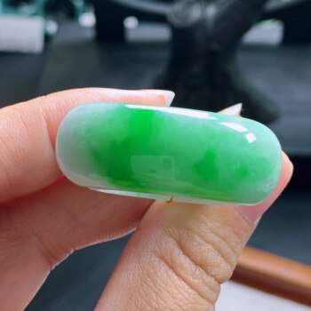 No. 23 burmese natural a-grade jadeite t1273 inner diameter 20.3-12.4-4.5mm floating green saddle ring finger