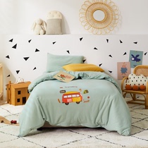 Children Soft Mian cotton Single Quilt Cover Pure Cotton Knit Cotton Nursery School 120 * 150 Infant Quilt Cover Single Piece