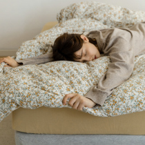 Type A knitted cotton small crushed flowers four sets of geranium cotton all cotton pure cotton romantic Faust style wind bed with three sets