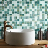 Зеленая стеклянная мозаика, бассейн, водонепроницаемая нескользящая акварель