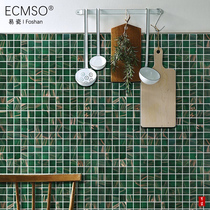 American glass mosaic dark green retro bathroom bathroom floor tile balcony window sill pool fish pond tile pastoral