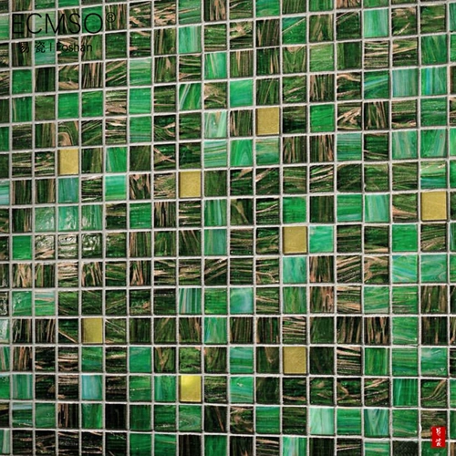 Северная трава зеленый стеклянный мозаичный сад кухня кухня балкон -стена кирпичный бассейн