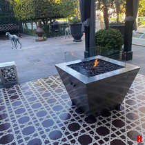 Black and white lattice minimalist puzzle mosaic floor tile background wall toilet bathroom Nordic modern pool outdoor tile