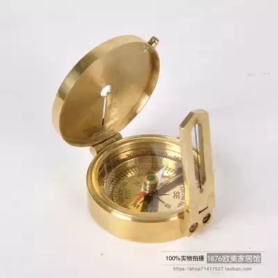 India imported brass gold compass outdoor adventure compass convenient compass gift collection ornaments