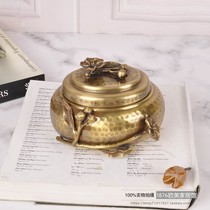 India imported pure copper retro nostalgic storage tank carved high-grade personalized storage tank storage jar desktop ornaments