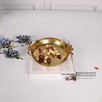 India imported handmade pure copper plum blossom small disc dried fruit plate storage plate Jewelry plate high-end luxury ornaments decoration