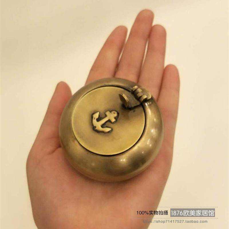European and American style India imports pure copper brass handmade with portable outdoor business mini-cigarette ashtray