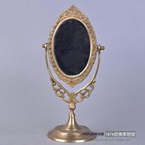 India imported brass cast copper desktop makeup mirror European and American Classical Court luxury dresser dressing princess mirror