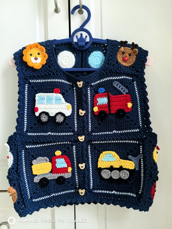 Xiao Zhuzhu Little Car Vest Video Tutorial Material Kit (Not a Finished Product, Needs to Be Crocheted by Yourself)